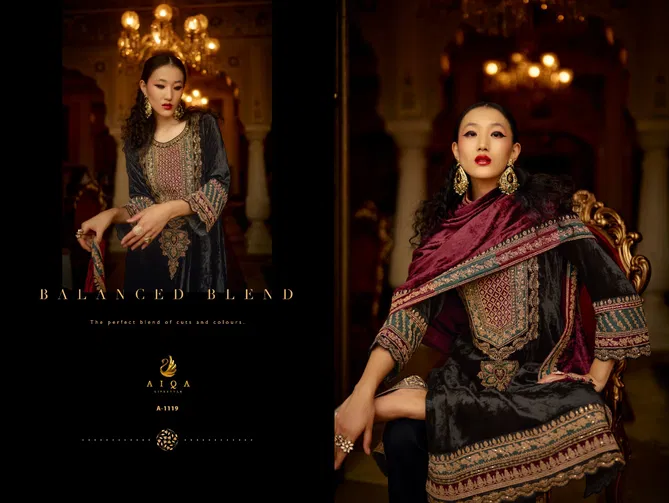 Surkh By Aiqa Winter Wear Fancy Work Velvet Salwar Kameez Wholesale Shop In Surat
